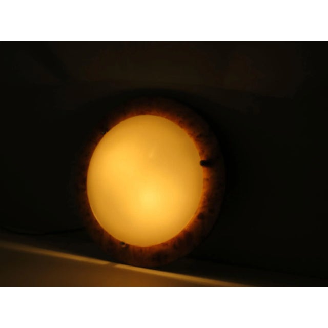 Vintage Ceiling Lamp in Glass and Faux Burlwood, Spain, 1970 For Sale - Image 11 of 13