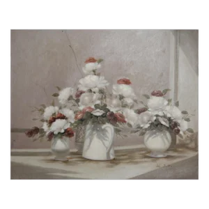 Vase of Flowers 6, Les Bullene Oil on Canvas, Signed Lower Right