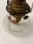 Antique oil lamp with beautifully etched floral design on base clear glass hurricane in working order.