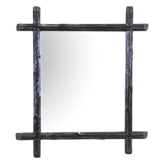 Austrian Hand Carved Black Forest Wall Mirror, 1880 For Sale