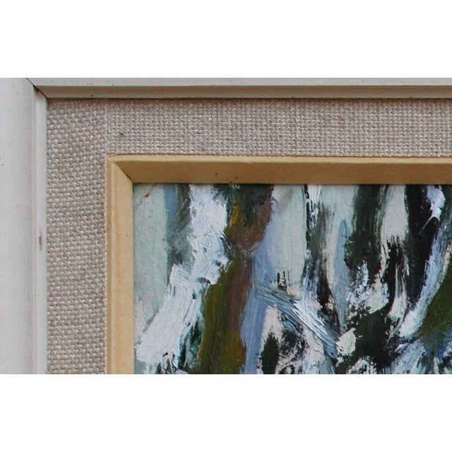 Edgars Vinters, Sunny Winter Landscape, 1985, Oil on Cardboard For Sale - Image 7 of 8