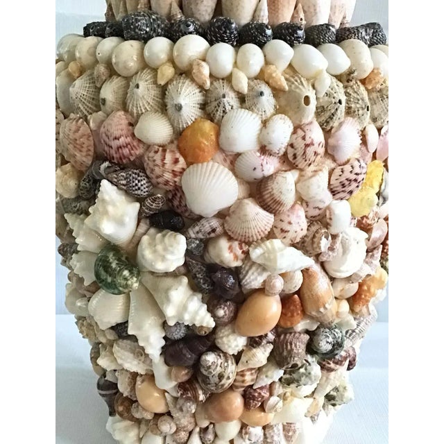 1970s Handmade Shell Art Vase For Sale - Image 4 of 10