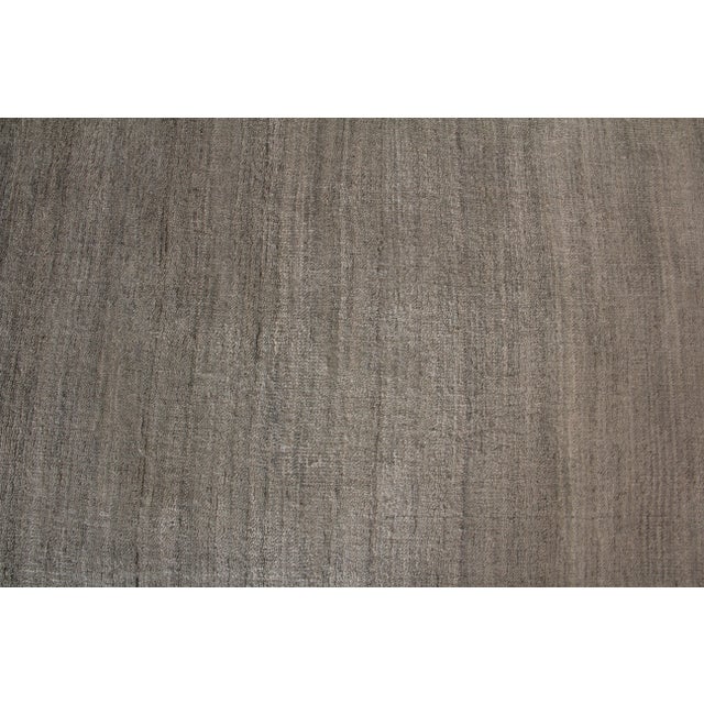 Transitional Exquisite Rugs Creil Hand loom Bamboo/Silk Silver Rug-9'x12' For Sale - Image 3 of 7