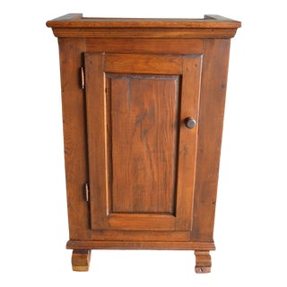 Antique Oak Wooden Spinde Cabinet For Sale