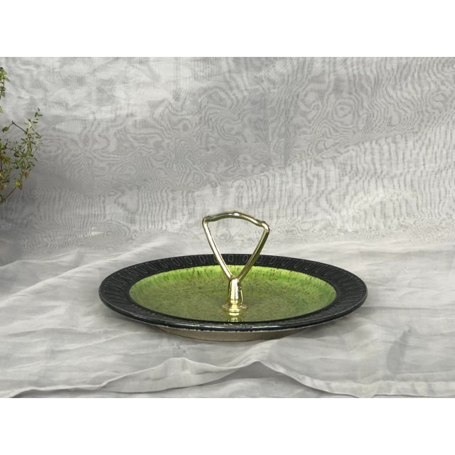 Red Wing Pottery Vintage Red Wing Art Pottery Dish With Handle For Sale - Image 4 of 13