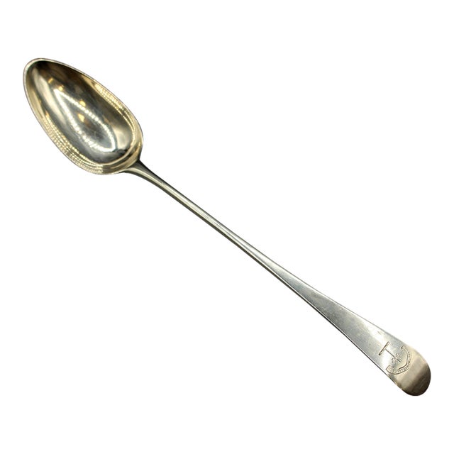1790 English George III Sterling Silver Basting Spoon by Jacob Levi For Sale