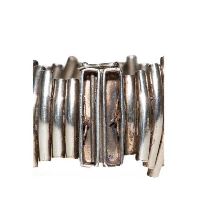 Vintage Sterling Silver Modernist Sculptural Cuff Bracelet, 1960's For Sale - Image 10 of 14