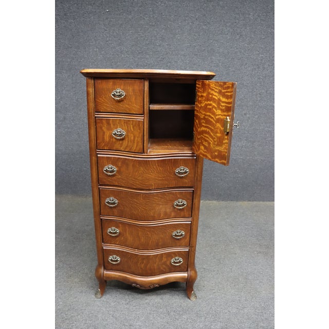 Victorian Pulaski Furniture Victorian Style Quarter-Sawn Oak Lingerie Chest For Sale - Image 3 of 14