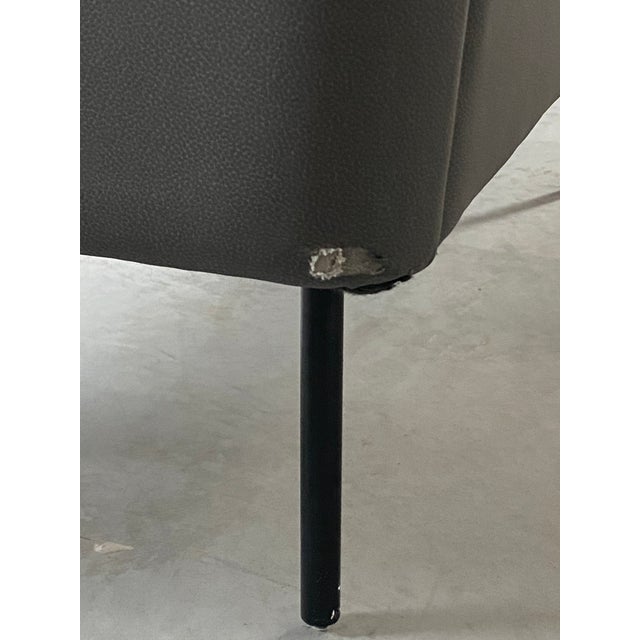 Minimalist Kimball Whittaker Faux Leather Lounge Sofa For Sale - Image 13 of 17