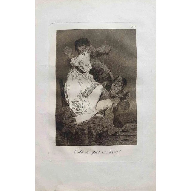 Francisco Goya, Esto si que es léer, Etching, 1799 For Sale - Image 4 of 4