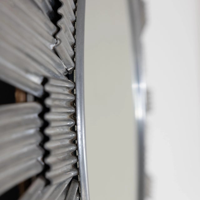 1960s Wall Mirror in Shaped Aluminum Sheet from Bottega Gadda, 1960s For Sale - Image 5 of 16