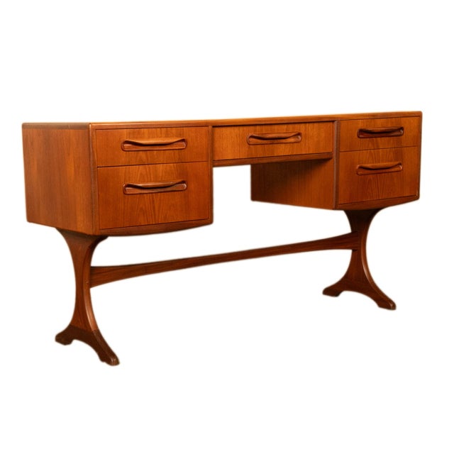 Mid-Century Modern Original Mid Century Modern Danish Style Teak G Plan Furniture "Fresco" Desk Vanity by v. B. Wilkins, 1966 For Sale - Image 3 of 16