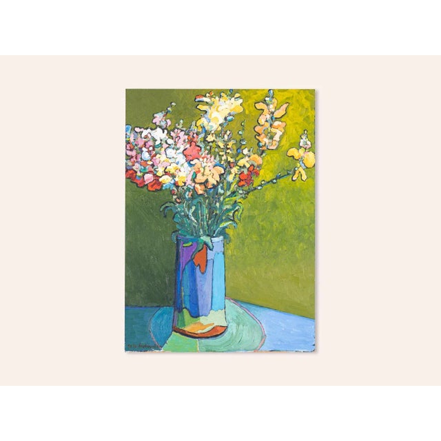 Floral Still Life, 1989, Oil on Wood For Sale - Image 11 of 11