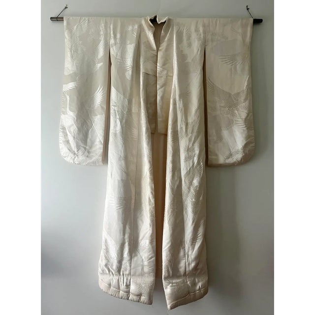 Textile Early 20th Century Wedding Kimono Wall Hanging With Kimono Bar For Sale - Image 7 of 11