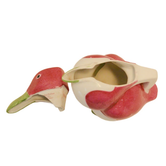 Dark Pink 1910s Art Deco Theodore Haviland Limoges Duck Creamer by Edouard-Marcel Sandoz For Sale - Image 8 of 15