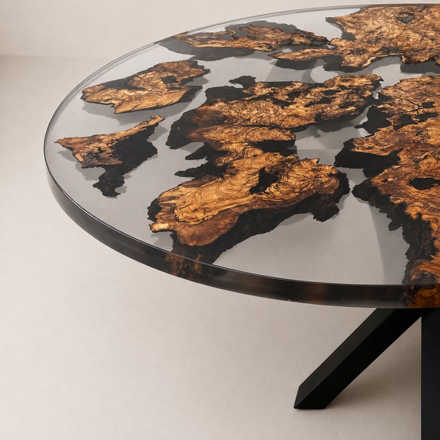 Contemporary Rondò Resin and Olive Root Table by Andrea Toffanin for Hood For Sale - Image 3 of 7