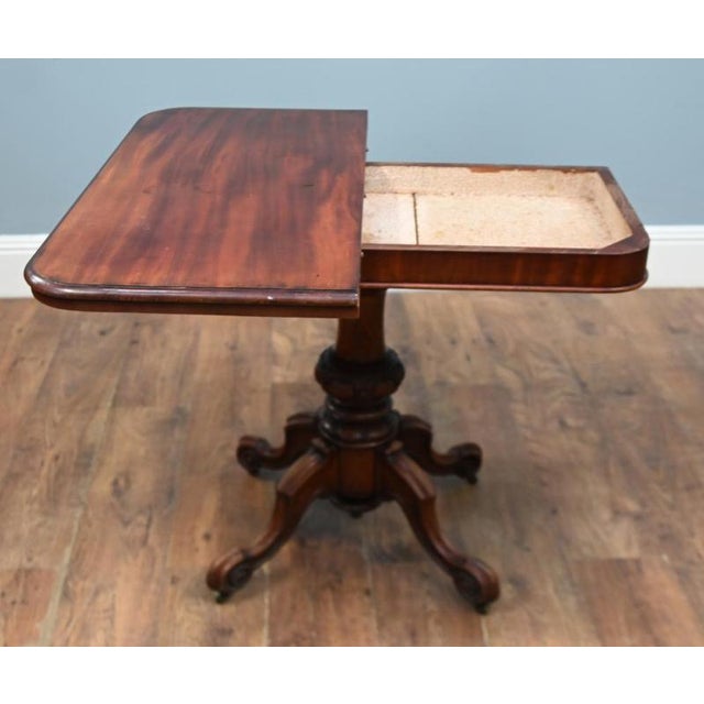 Victorian Mahogany Games Table Fold-Over Card 1860 For Sale - Image 6 of 9
