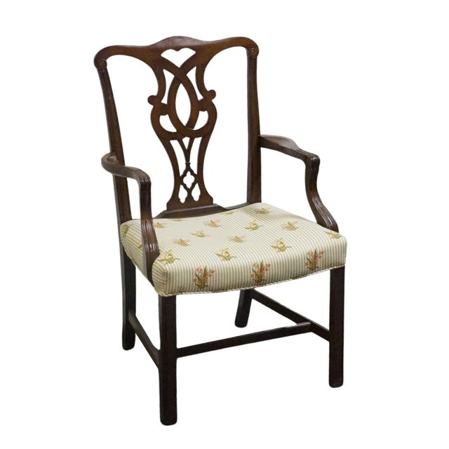 HIGH END Solid Mahogany Traditional Chippendale Style Dining Arm Chair Cannot identify manufacturer, but comparable in...