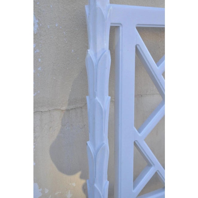 Vintage Hollywood Regency Faux Bois Bamboo Fretwork Tall Post King Bed Headboard For Sale In Philadelphia - Image 6 of 11