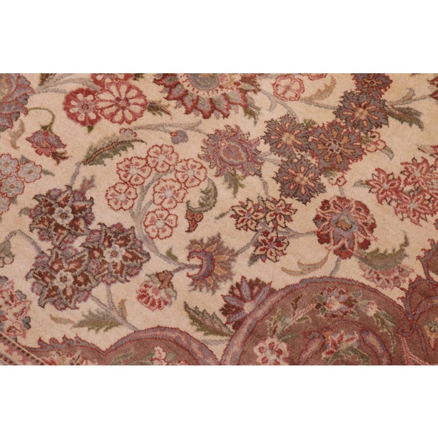 Herritage Kashan Pak-Persian Ivory/Brown Wool Rug - 9'2'' X 12'1'' For Sale - Image 4 of 9