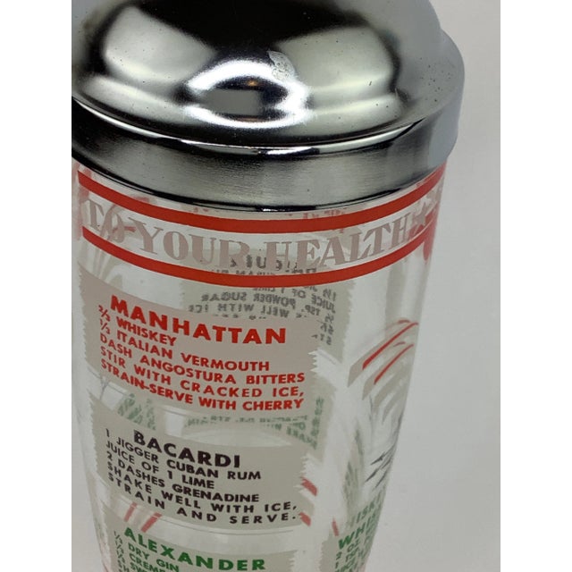 Mid-Century Modern Vintage Hazel Atlas Rooster Recipe Cocktail Shaker For Sale - Image 3 of 6