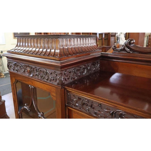 1900-1909 Exceptional Mahogany Waring & Gillow Antique Display Case Bookcase Circa 1900 For Sale - Image 9 of 18