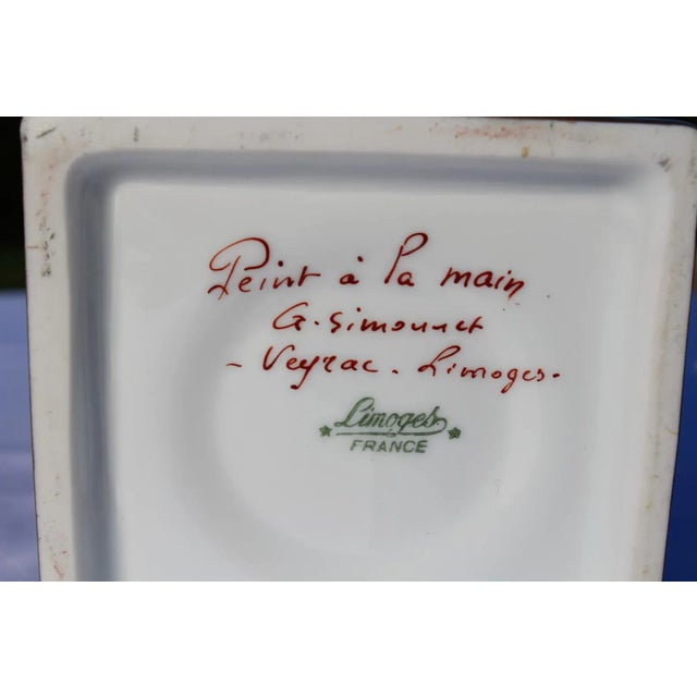 Mid 20th Century Hand Painted Limoges Covered Urn Signed by the Artist For Sale - Image 9 of 13