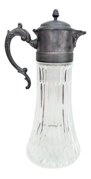 Glass and Silver Plated Pitcher