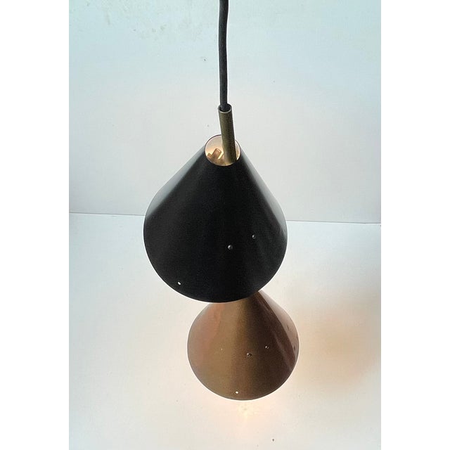 Metal Svend Aage Holm-Sørensen Double Pendant Lamp for Lyfa, 1950s For Sale - Image 7 of 10