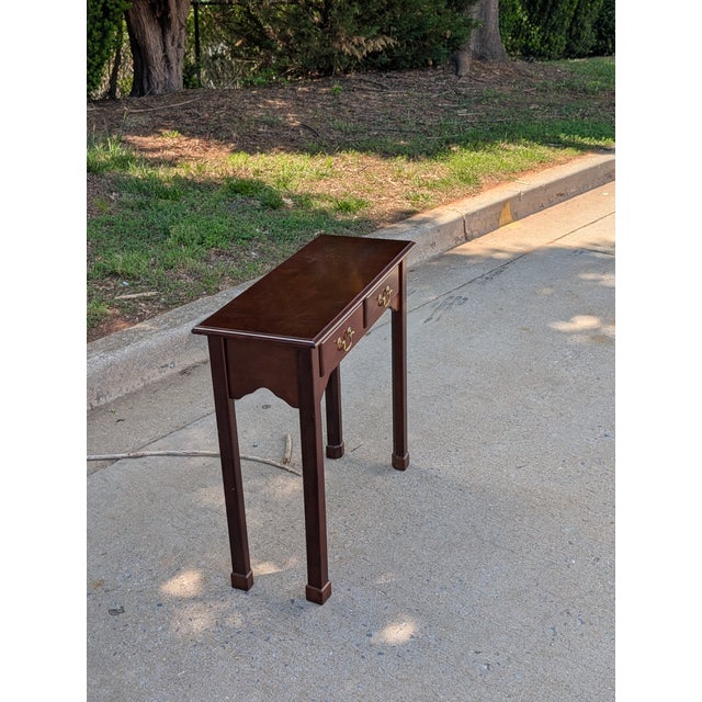 Vintage Chippendale Mahogany Two-Drawer Console Table For Sale - Image 4 of 6