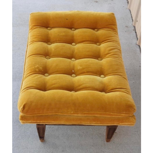 1960s Vintage Mid Century Orange Tufted Ottoman for Castro Convertibles Arden Chair For Sale - Image 5 of 7