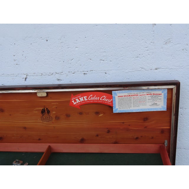 Wood Lane Mid Century Mahogany Cedar Chest Blanket Trunk Bench With a Shelf 6633 For Sale - Image 7 of 16