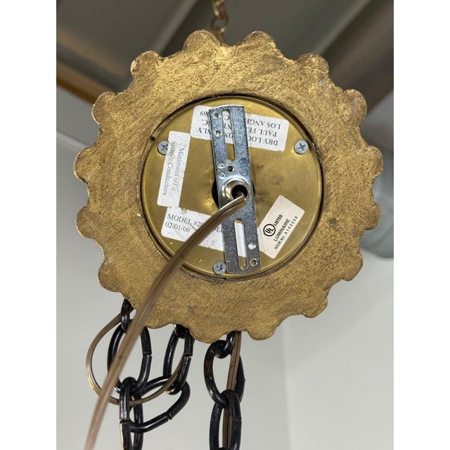 Paul Ferrante Gilt and Iron Six-Light Chandelier, 20th Century For Sale - Image 15 of 16