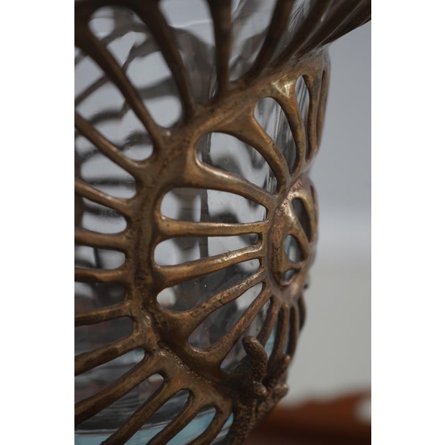 Bronze 1990s Castilian Bronze & Porcelain Seahorse Design Center Piece For Sale - Image 8 of 15