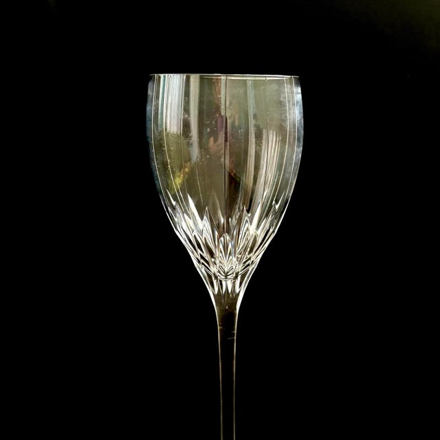 Mikasa Vintage Mikasa Phoenix Wine Glass Vertical Cut – Elegant Glassware – Water Goblet Replacement For Sale - Image 4 of 4