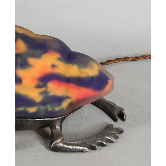 Muller Freres French Art Deco Scarab Table Night Lamp 1920s For Sale - Image 10 of 11