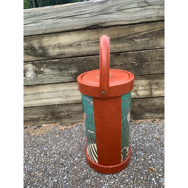 1970s Vintage Gant Gaither Xlarge Zoophisticates Foxhunt Leather Ice Bucket For Sale - Image 5 of 9