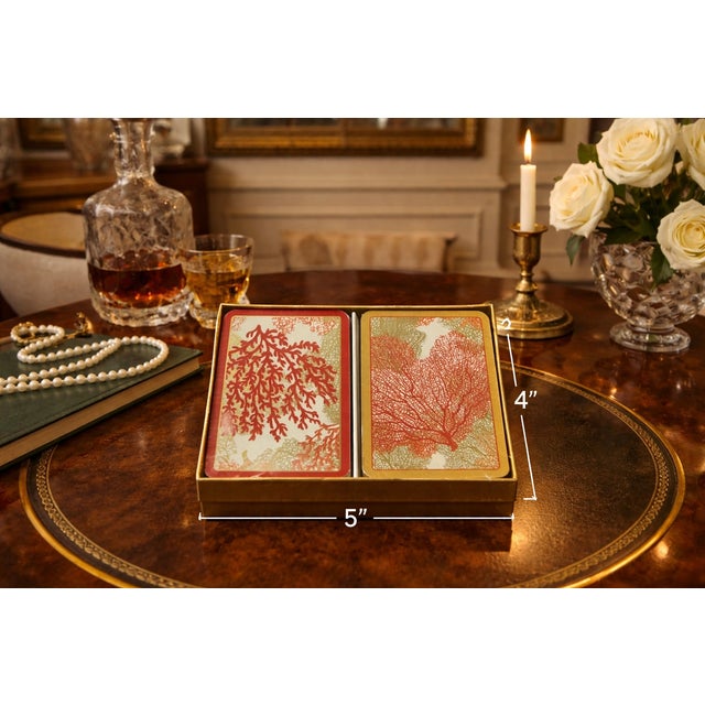 Plastic Caspari Sea Fans Double Deck Bridge Playing Cards by Janine Moore For Sale - Image 7 of 7