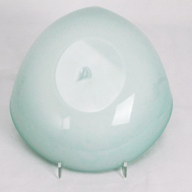 Glass Mid Century Murano Green Glass Bowl or Ashtray Gold Flecking For Sale - Image 7 of 7