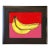 Andy Warhol Pop Art Style Three Bananas on Red and Pink Color Block Modern Still Life Oil Painting by Alexandra Swistak For Sale