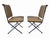 Set of 4 Cleo Baldon Style Campaign Dining Chairs With Iron Frames and Leather Backs For Sale - Image 4 of 12