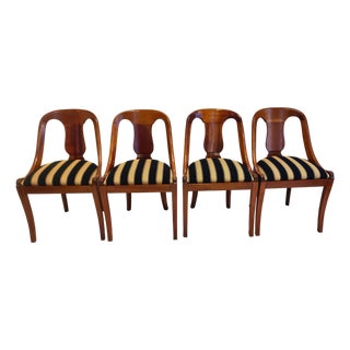 German Biedermeier Gondola Chairs, 1820, Set of 4 For Sale