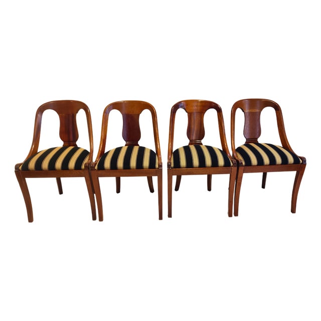 German Biedermeier Gondola Chairs, 1820, Set of 4 For Sale
