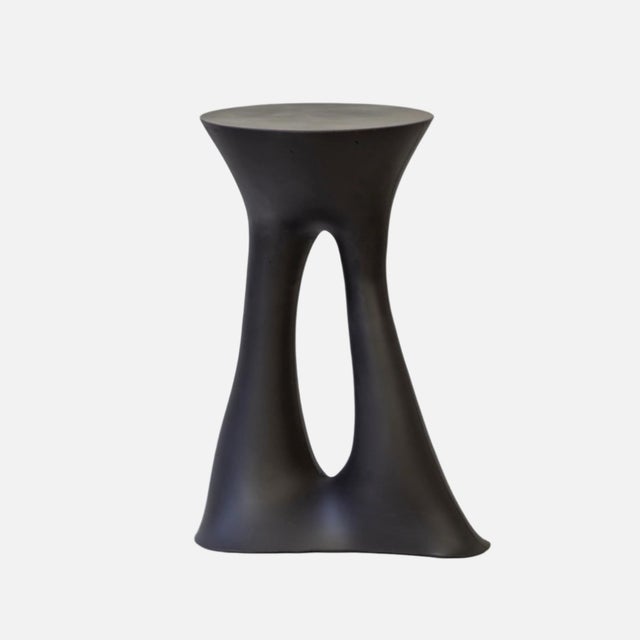 Pair of Kreten Side Tables, Painted Black, by Souda, Modern, Organic, Concrete End Tables For Sale In New York - Image 6 of 12