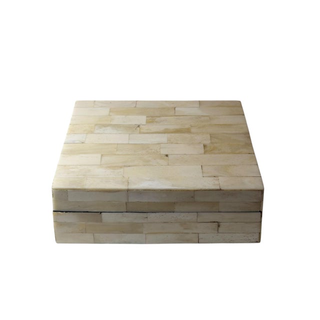 Cream Vintage Maitland Smith Style Bone Box For Sale - Image 8 of 11