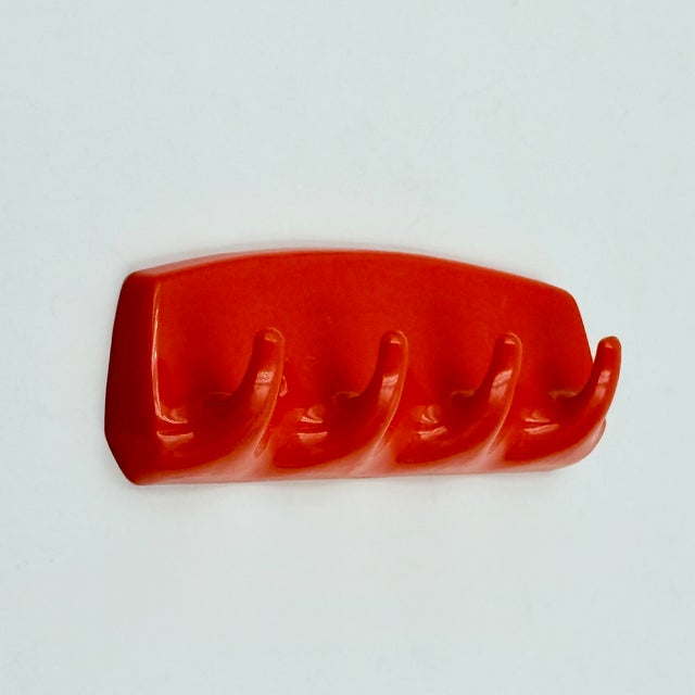Orange Space Age Wall Hooks by Gilac, 1970s For Sale - Image 3 of 11