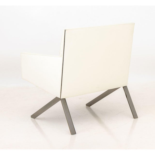 B&B Italia B&b Italia "Theo 3d" White Leather Lounge Chair For Sale - Image 4 of 5