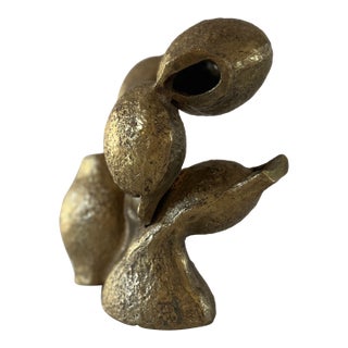 Vintage Abstract Modern Brass Sculpture For Sale