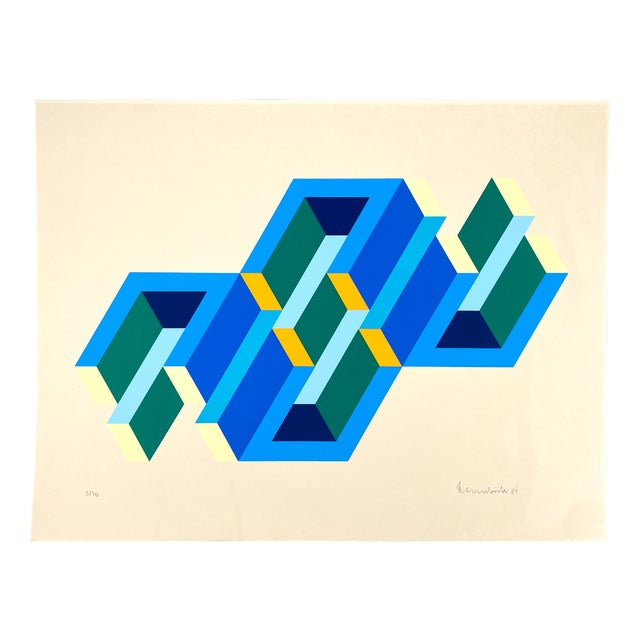 Ernst Helmstädter, Dual Object, 1981, Color Screen Print For Sale