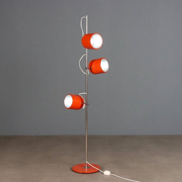 Vintage Orange Enameled Metal Lamp For Sale - Image 9 of 9